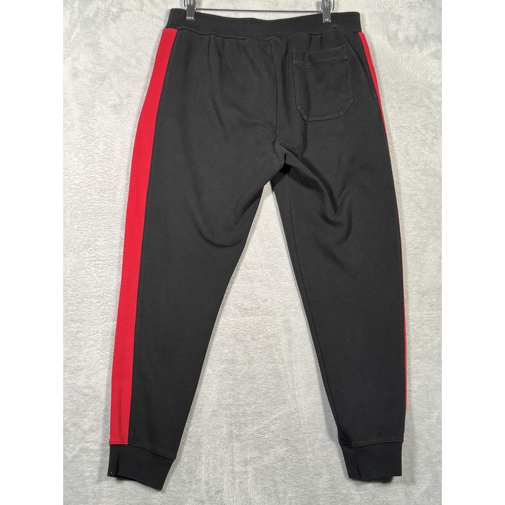 Polo Ralph Lauren Jogger Sweatpants Mens Small Black Red Stripe‎ Zip Pockets - Picture 5 of 9